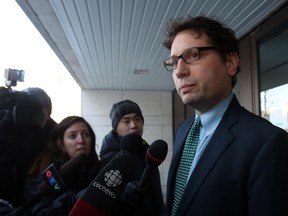 Criminal defence lawyer Joseph Addelman speaks to the media outside the Ottawa Courthouse on Saturday, January 10, 2015. Addelman is currently representing twin brothers Carlos Larmond and Ashton Carleton Larmond, arrested on terrorism related charges Friday evening.