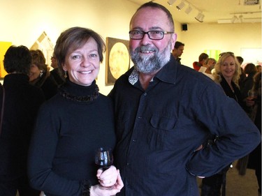 Cube Gallery owners Becky Rynor and Don Monet hosted a vernissage for the art gallery's 10th anniversary exhibition, held Sunday, January 11, 2015.