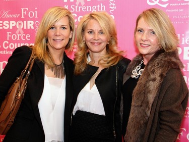 From left, Taryn Gunnlaugson, Andrea Gaunt and Ontario Court Justice Heather Perkins-McVey were among the many fashionable women to attend the Revive Your Style fundraiser for breast health, held Sunday, January 25, 2015, at the Sala San Marco.