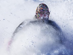 Hundreds of people battle frigid temperatures to take part in the Polar Hero Race at Lansdowne Park and TD Place Saturday January 31, 2015. The 5km race test participants with 25 obstacles and challenges. (Darren Brown/Ottawa Citizen)