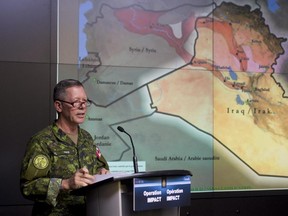 Commander Canadian Joint Operations Command Lt.-Gen. Jonathan Vance speaks during a technical briefing on the Iraq mission Jan. 19.