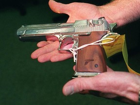 44  magnum handgun seized by Ottawa police in a drug investigation.