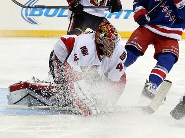 Craig Anderson #41 of the Ottawa Senators tends goal in the second period.