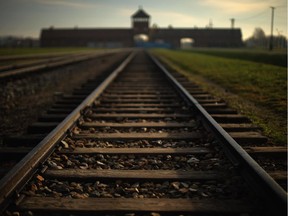 A railway track leads to the infamous 'Death Gate' at the Auschwitz- Birkenau camp. A Ceremony marking the 70th anniversary of the liberation of the camp by Soviet soldiers is due to take place on Jan. 27, 2015.