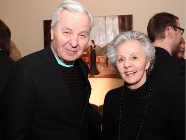 Prominent arts patrons Bill Teron and Jean Teron on Wednesday, January 14, 2015, at the post-concert reception for the sold-out Angela Hewitt in Recital held at Dominion-Chalmers United Church as part of Chamberfest's winter concert series.