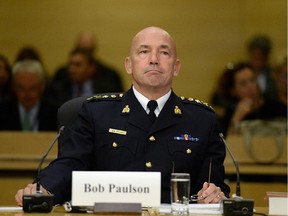 RCMP Commissioner Bob Paulson appears at Senate National Security and Defence committee in Ottawa on Monday, Oct. 27, 2014.