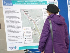 Residents check out proposals at an open house showcasing the ambitious plan to expand O-Train service.