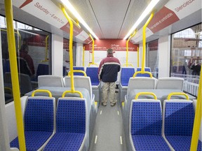 A mockup of a Confederation Line LRT train, which was on display at Lansdowne Park in 2015, gave customers an idea of what the vehicles will look like.