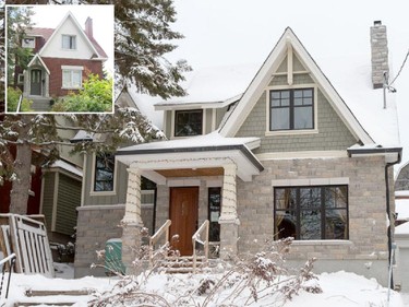 Starting as a 1,200-square-foot two-storey (inset), the home would be more than doubled.