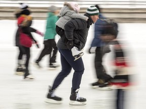 Thousands of skaters take to the Rideau Canal Skateway on its first official day of the year Saturday January 10, 2015.