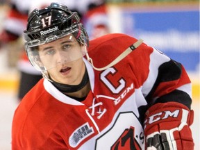 Travis Konecny during the warm up.