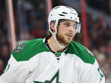 Tyler Sequin of the Dallas Stars against the Ottawa Senators during second period NHL action.