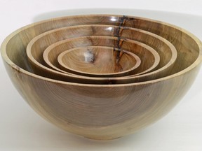 Michael Finkelstein made his bowls from the tree that may have inspired The Maple Leaf Forever.
