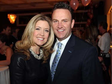 Catherine Clark, host of CPAC's Beyond Politics, with her husband, Chad Schella, director of government affairs at Canada Post, attended the Proud to be Bully Free benefit dinner for youth empowerment and acceptance, held at NeXT restaurant in Stittsville on Monday, February 23, 2015.