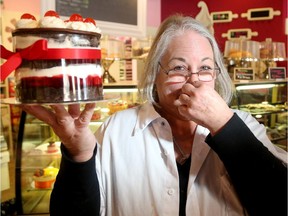 Faye Kaplan, co-owner of The Cake Shop on Wellington West says bad smells have wafted into her shop of late while the city worked on sewage in the area.