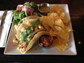 Shrimp tacos at The Daily Grind