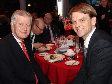 From left, British High Commissioner Howard Drake and Chris Alexander, Minister of Citizenship and Immigration, took part in a special evening organized by the Macdonald-Laurier Institute on Wednesday, February 18, 2015, in honour of the 200th anniversary of Sir John A. Macdonald's birthdate.