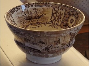 This handleless cup made in the 1800s would have been part of a dinner service commemorating the new paddle steamer ships used to carry mail across the Atlantic Ocean.