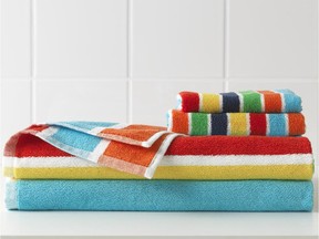 Multicoloured Bokvik towels from IKEA.