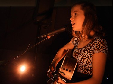 Grace Lachance, 14, did a gorgeous cover of the Vance Joy song Riptide at the Proud to be Bully Free benefit dinner held at NeXT restaurant on Monday, February 23, 2015.