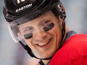 Ottawa Senators' Jason Spezza wears eye black during practice for the Heritage Classic NHL hockey game at B.C. Place stadium in Vancouver, B.C., on Saturday March 1, 2014. The Senators have traded captain Spezza to the Dallas Stars.The Stars also receive forward Ludwig Karlsson in the trade, while Ottawa gets forwards Alex Chiasson, Alex Guptill and Nicholas Paul and a second round pick in 2015.THE CANADIAN PRESS/Darryl Dyck