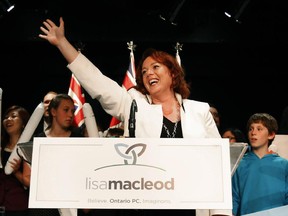 Lisa MacLeod, MPP for Nepean, speaks to supporters as she launches her campaign for the Ontario PC Party leadership at the National Arts Centre in Ottawa on Sunday, October 19, 2014.