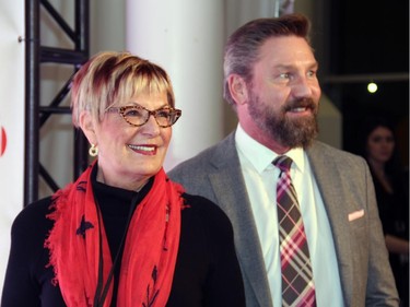 Louise Bradley, president and CEO of the Mental Health Commission of Canada, makes her red carpet arrival with vice president Ed Mantler for the special taping of This Hour Has 22 Minutes at Algonquin College on Thursday, February 5, 2015, as part of the Cracking-Up the Capital comedy festival for mental health.