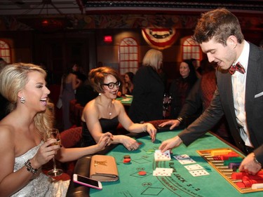 Mike Hoffman was among the Ottawa Senators players to deal some blacjack at the sold-out Ferguslea Senators Soirée held at the Hilton Lac Leamy on Wednesday, February 4, 2015.