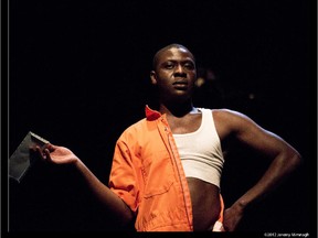 Tawiah M'Carthy's one man show Obaaberima shows the male/female sides of a young man's character.