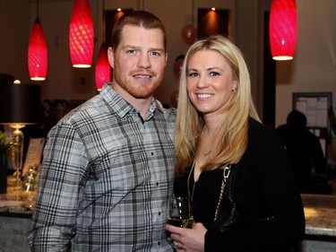 Ottawa Senators player Chris Neil and his wife, Caitlin, attended the Proud to be Bully Free benefit dinner for youth empowerment and acceptance, held Monday, February 23, 2015, at NeXT restaurant.