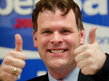 2006: Conservative John Baird was looking very confident the night of the election, giving a thumbs up at his campaign headquarters, January 3, 2006.