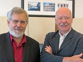 Pierre Foucher, left, and Richard Clément, editors of 50 Years of Official Bilingualism.