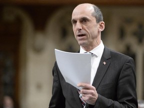 Public Safety Minister Steven Blaney answers a question during Question Period in the House of Commons in Ottawa on Monday, Feb. 23, 2015.