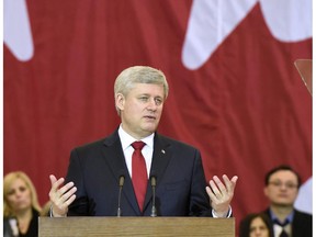Prime Minister Stephen Harper makes an announcement in Richmond Hill, Ont., on Friday, Jan. 30, 2015. Harper spoke about a newly tabled anti-terrorism legislation that would give Canada's spy agency more power to thwart a suspected extremist's travel plans, disrupt bank transactions and covertly interfere with radical websites.