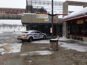 Two men were taken to hospital after mutually stabbing each other at Lincoln Fields Transitway Station early Saturday, Feb. 21, 2015.