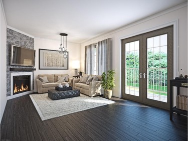 The second-floor bonus room in the Baffin boasts high ceilings and an optional fireplace.