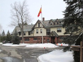 This is one of several impressive homes along Crescent Road in Rockcliffe Park. It was built in 1911 for Wilson Southam, then managing director of the Ottawa Citizen and is now home to the ambassador of Spain.