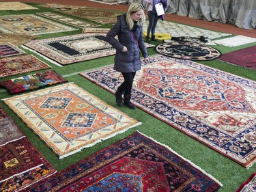 Persian and Afghanistan carpets at the Ottawa Antique and Vintage Market at the Carleton University Fieldhouse.