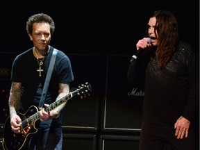 Billy Morrison and Ozzy Osbourne performing together. It was Osbourne who pushed Morrison to pick up a brush and paint.