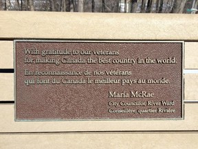 Former Ottawa councillor Maria McRae spent a parks fund on items including benches with bronze plaques emblazoned with her name.