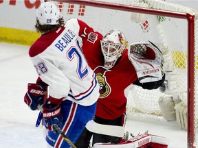 Montreal Canadiens defenceman Nathan Beaulieu screened Ottawa Senators goalie Andrew Hammond on a shot last month but it didn't do any good.