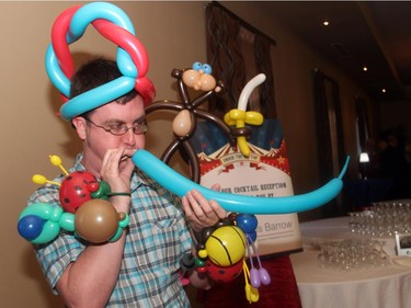 Brad Wood's balloon animals were a hit with guests of the St. Patrick's Home of Ottawa's circus-themed 150th anniversary soiree, held at the Centurion Conference and Event Centre on Thursday, March 12, 2015.