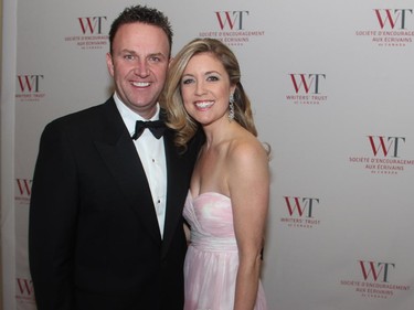 Chad Schella and his wife, TV broadcaster Catherine Clark, at the Politics and the Pen dinner held for the Writers' Trust of Canada on Wednesday, March 11, 2015, at the Fairmont Chateau Laurier.