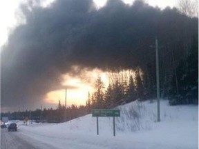 CN Rail says a train carrying crude oil derailed early Saturday, March 7, 2015 near Gogama, Ont., about 200 kilometres north of Sudbury, and there is a fire at the site.