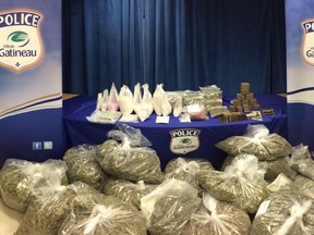 Marijuana, other items seized in police raids Wednesday on several addresses in Gatineau.