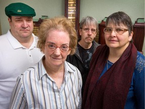 Scott Helman, left, Gladys Whincup, Robert Dore and Lise Langevin are workers of the Ottawa-Carleton Association for Persons with Developmental Disabilities.