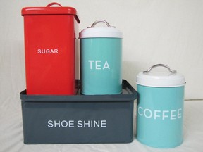 From-    Murray- Anita -ott- To-      Photo -ott- Subject- homes Sent-    Monday- March 16- 2015 2-36 PM  story- 0328 home marketplace  Caption Bright helpers- Cheerful and clean-lined- these tins will keep often-used staples close at hand. Shoe Shine- -24.99- Tea and Coffee- -12 each- Sugar- -19.99- all from Kitchenalia- 274a Richmond Rd.    Ottawa Citizen Photo Email