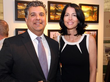 Gary Zed, Ernst & Young, with his partner Arlie Mierins, whose brothers own the Koyman Galleries venue for An Evening of Wine, Food and Art held on Tuesday, March 24, 2015, for Thirteen Strings Chamber Orchestra.