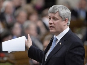 Prime Minister Stephen Harper answers a question during Question Period in the House of Commons in Ottawa on Wednesday, March 11, 2015.