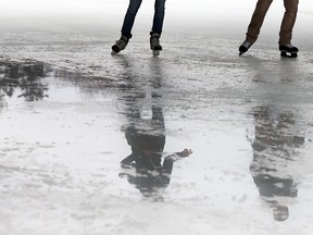 Skaters on the Rideau Canal in Ottawa enjoy one last skate before it officially closes, March 09, 2015.   (Jean Levac/ Ottawa Citizen)